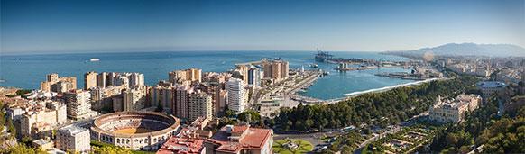 Vista aérea de la ciudad de Málaga. SoloCruceros.com